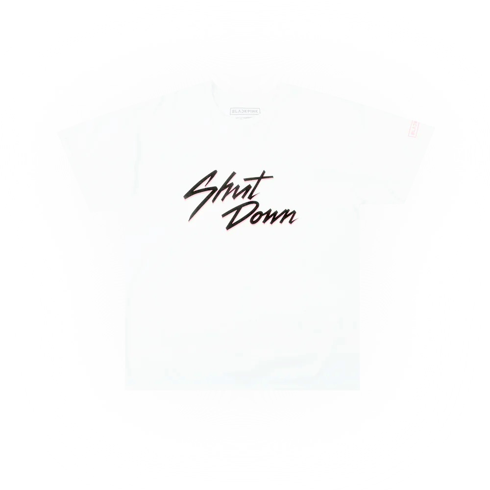 BLACKPINK 🩷🖤 SHUTDOWN White Short Sleeve Crew Neck Tee 🆕